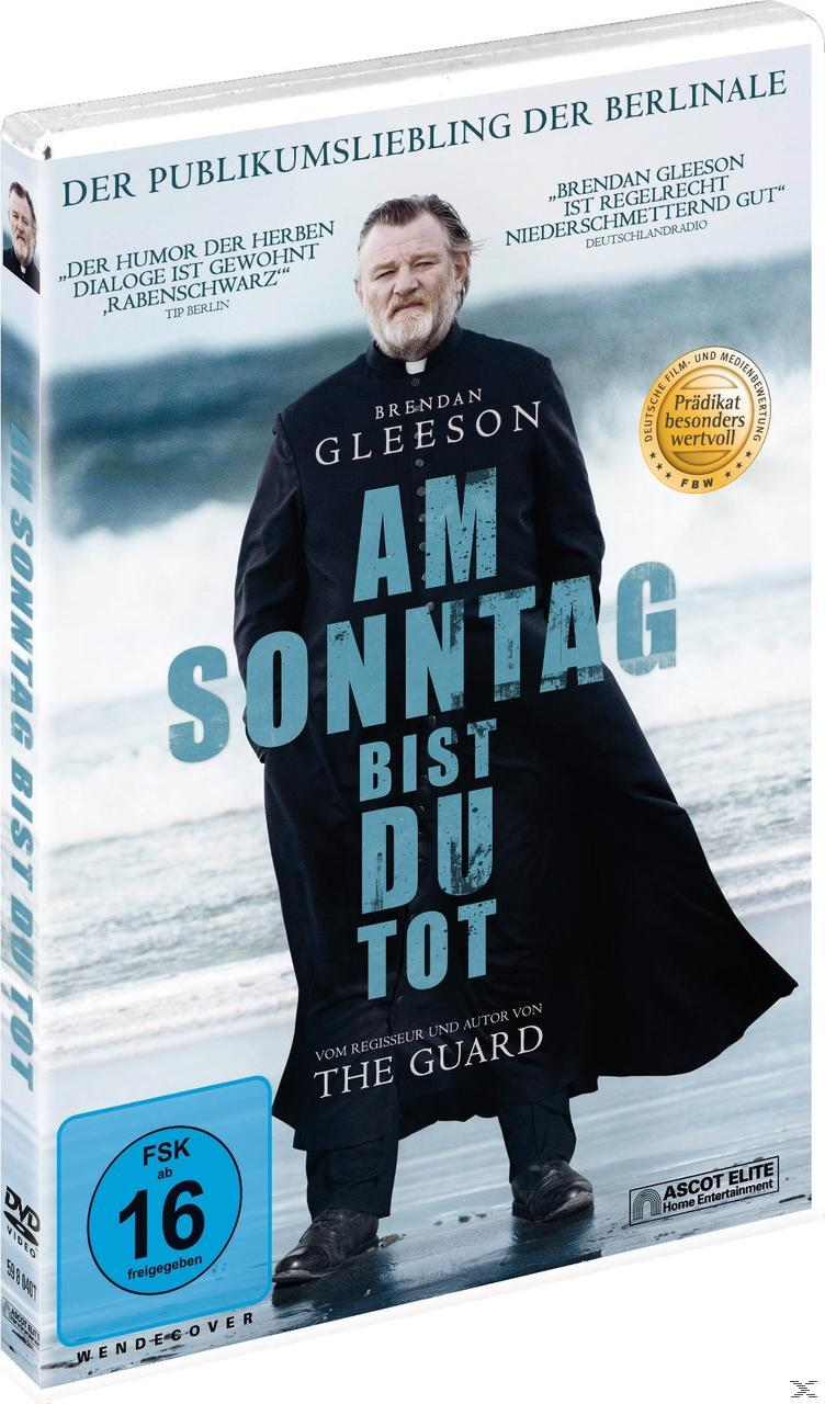 DVD-Hülle von 'Am Sonntag bist du tot'. Mann in schwarzem Mantel, Titel in großer Schrift.