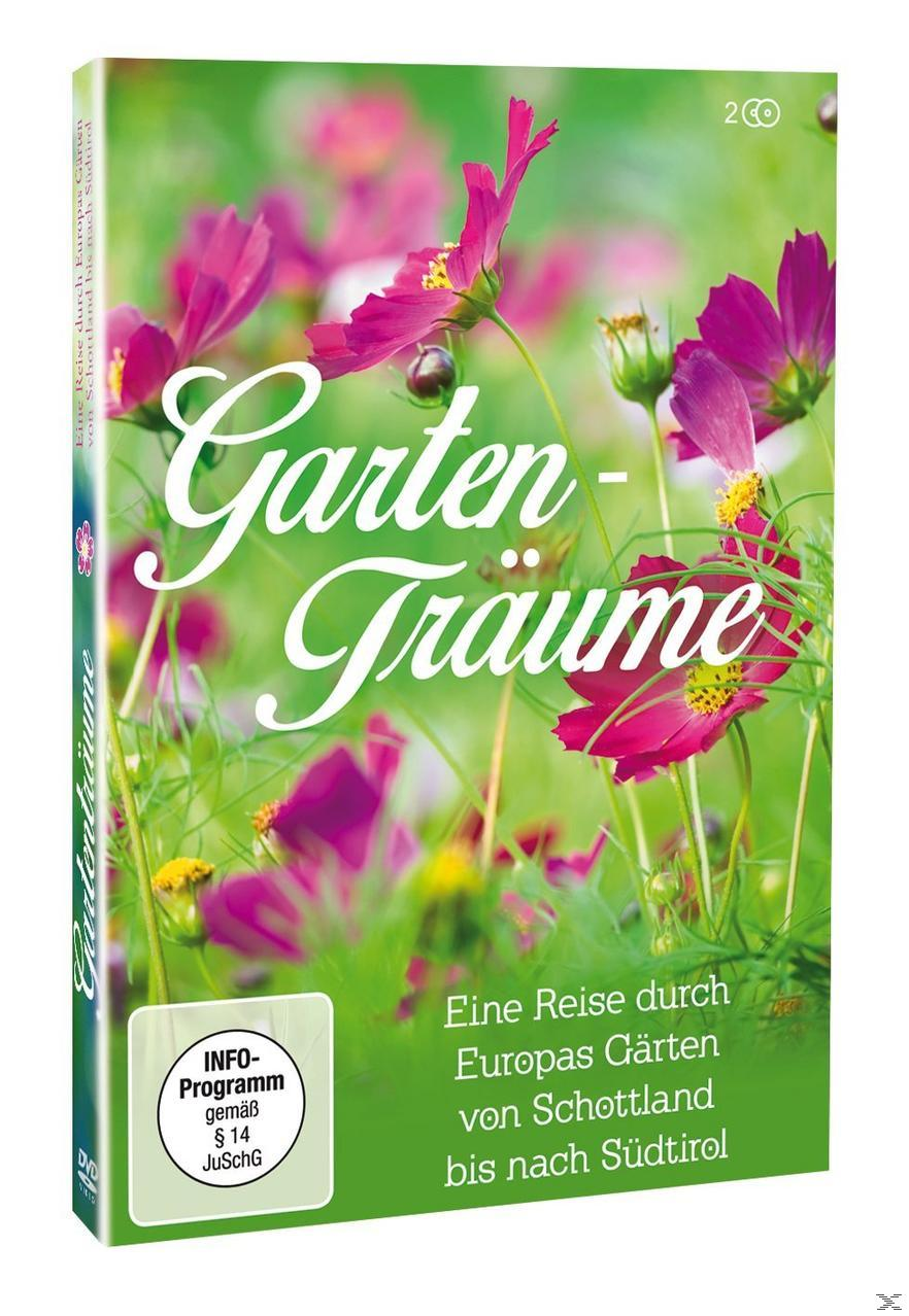 DVD-Cover mit Blumen, Titel 'Garten-Träume' und Text auf Deutsch.
