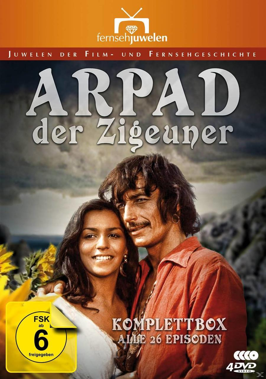 DVD-Cover für 'Arpad der Zigeuner'. Ein Mann und eine Frau lächeln. Text: Komplettbox, Alle 26 Episoden.