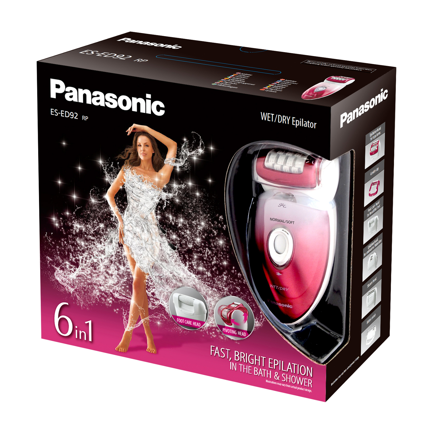 PANASONIC ES-ED 92 Epilierer, Weiß/Pink