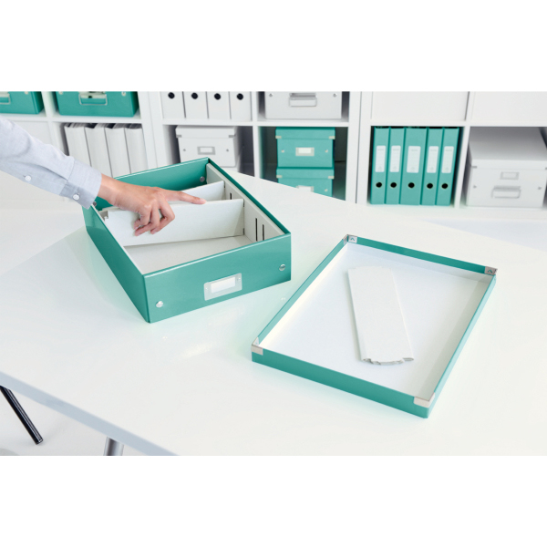 LEITZ 6058-00-51 CLICK&STORE Organisationsbox mittel Aufbewahrungsbox Eisblau