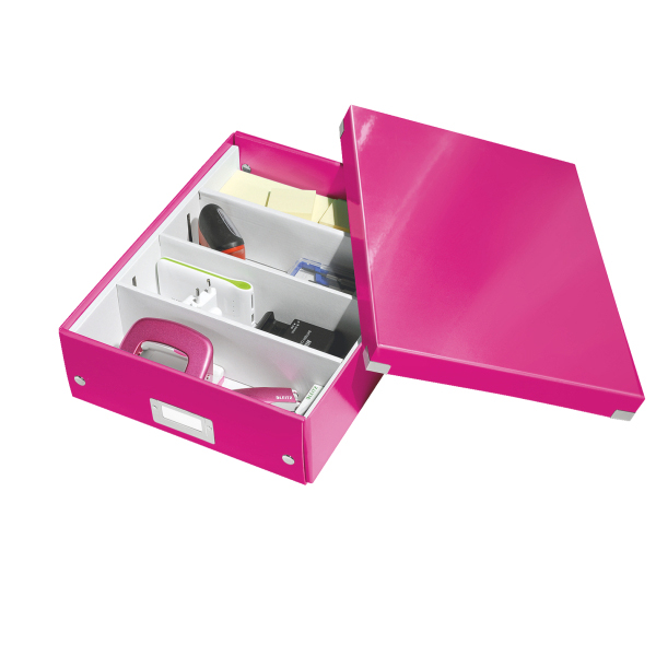 LEITZ 6058-00-23 CLICK&STORE Organisationsbox mittel Aufbewahrungsbox Pink