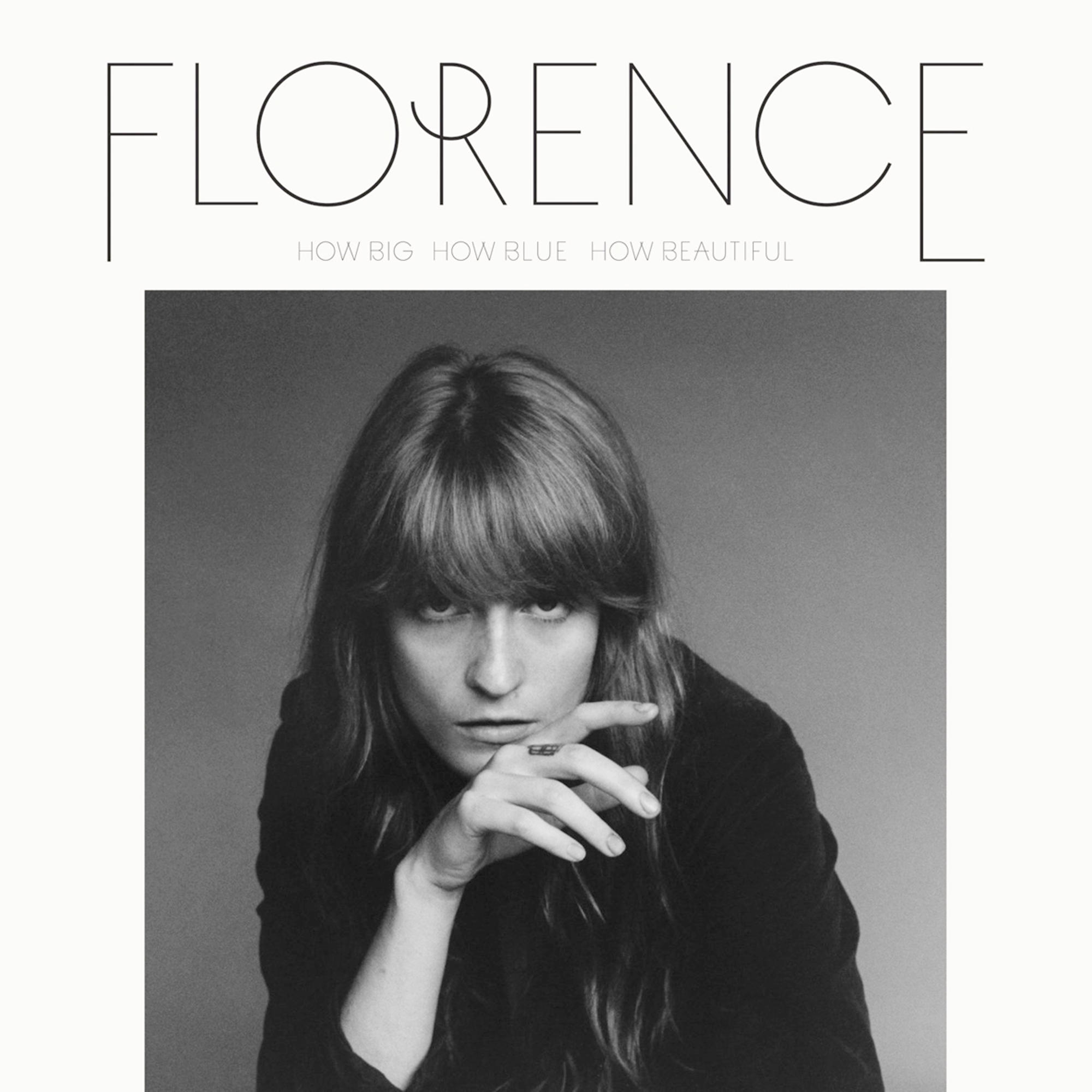 Schwarz-Weiß-Foto einer Frau, die in die Kamera schaut, mit dem Namen "FLORENCE" darüber.
