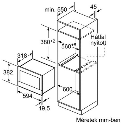 BOSCH BFL634GB1 Serie8 Beépíthető mikrohullámú sütő