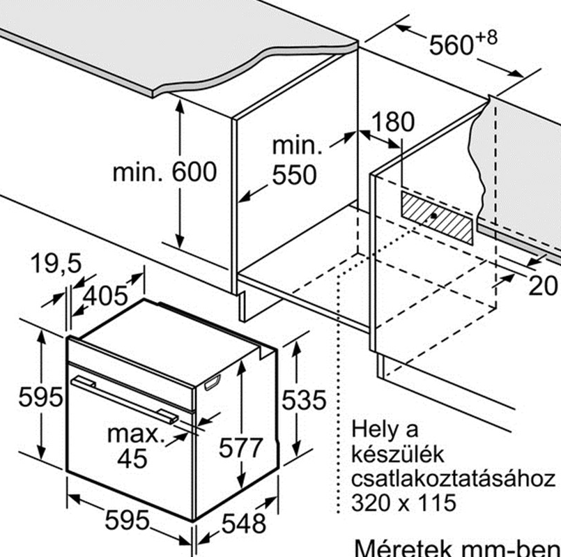 BOSCH HBG6750W1 Serie8 Beépíthető sütő