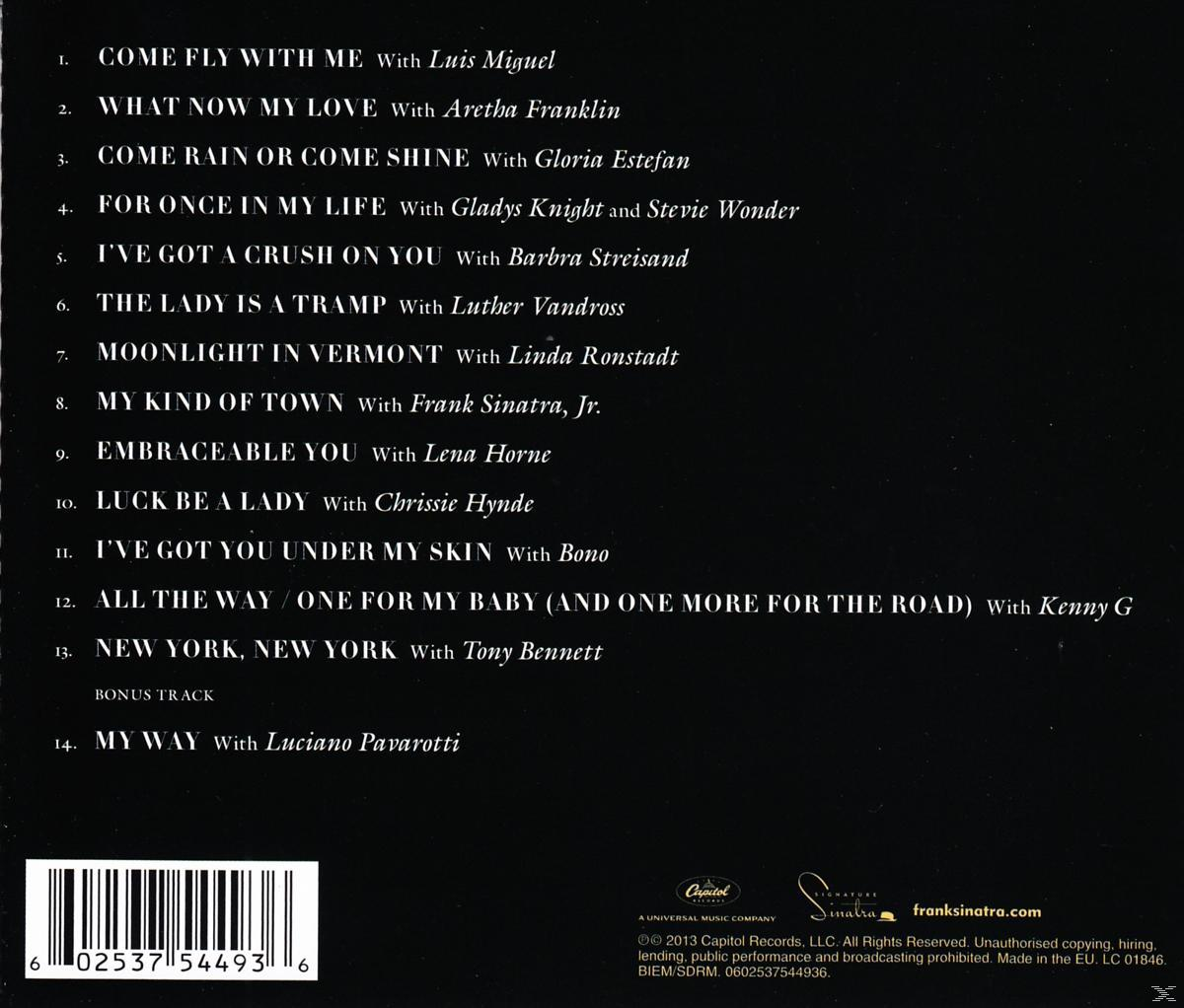 CD-Rückseite mit Songtiteln und Künstlernamen.