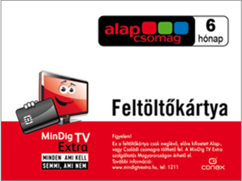 MINDIG TV EXTRA ALAP csomag 6 havi előre fizetett, FELTÖLTŐ KÁRTYA MINDIG TV EXTRA ALAP csomag 6 havi előre fizetett, FELTÖLTŐ KÁRTYA