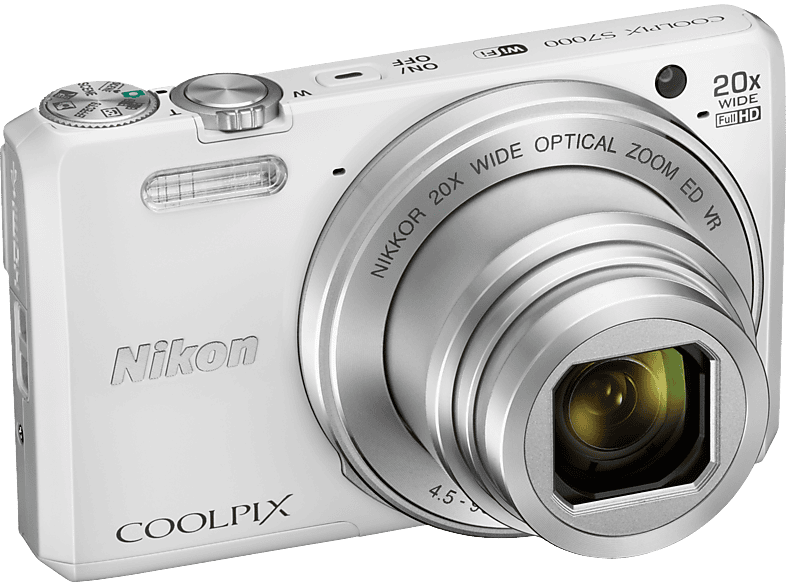 NIKON Coolpix S7000 fehér digitális fényképezőgép + tok | MediaMarkt