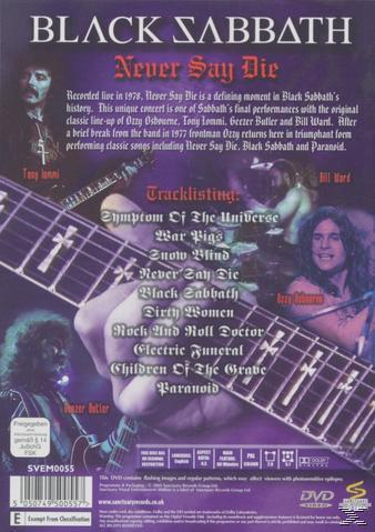 Black Sabbath Say - Never - (DVD) Die