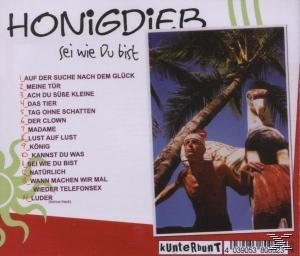 CD-Cover mit einem Comic-Mann, einer Palme und Tracklist. Der Hintergrund ist rot und weiß.