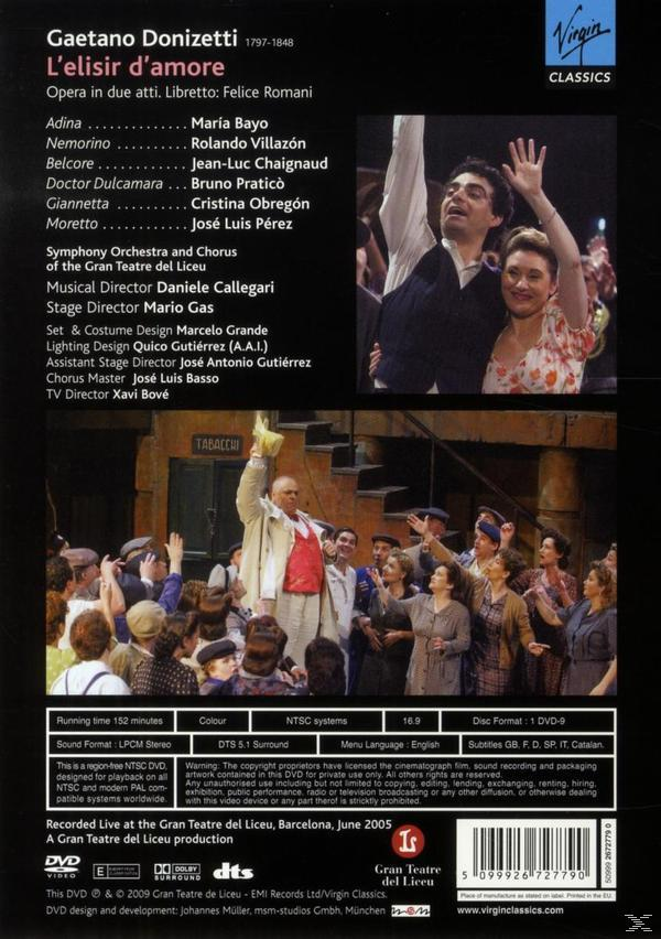 DVD-Cover einer Opernproduktion mit einem Cast-Foto und einer Bühnenaufführung.