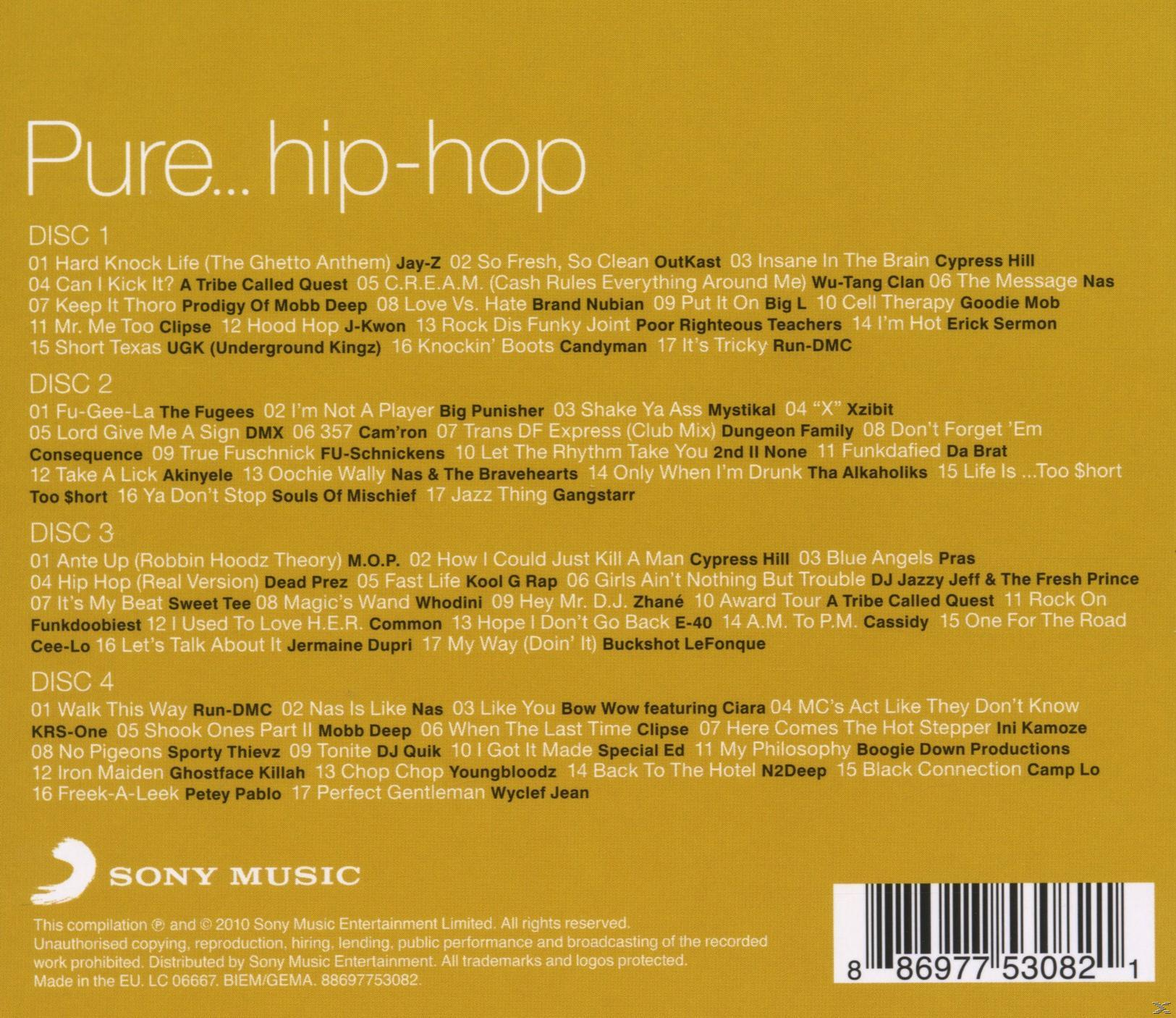 Albumcover: Pure Hip-Hop, Titelliste und ein Sony Music Logo.