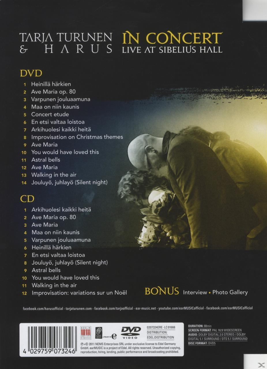 DVD-Cover mit Tarja Turunen & Haru im Konzert in der Sibelius Hall.