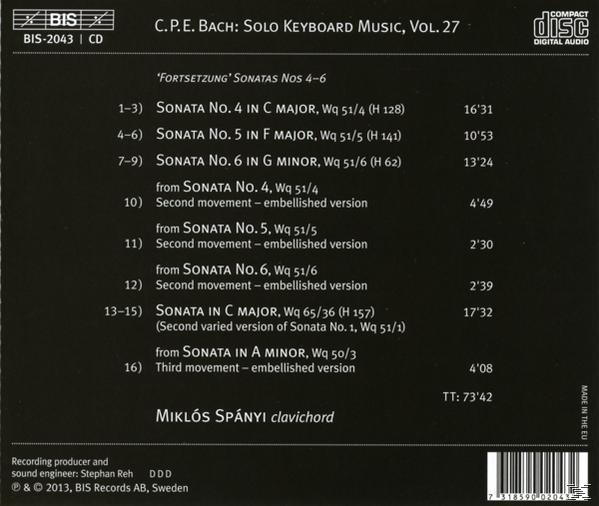 Miklos Spanyi - The Solo Keyboard Music 27  - (CD)
