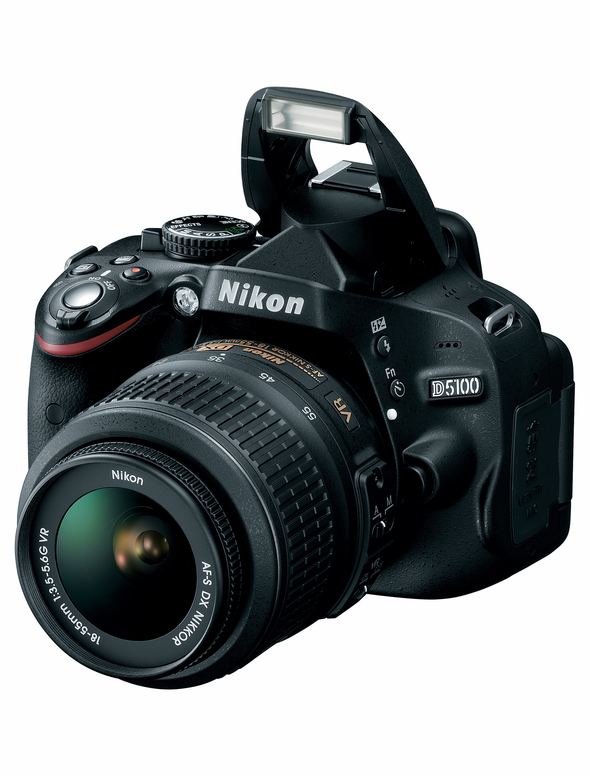 NIKON D5100+18-55mm VR Spiegelreflexkamera, 16,2 Megapixel, 18-55 mm Objektiv (VR), Schwarz