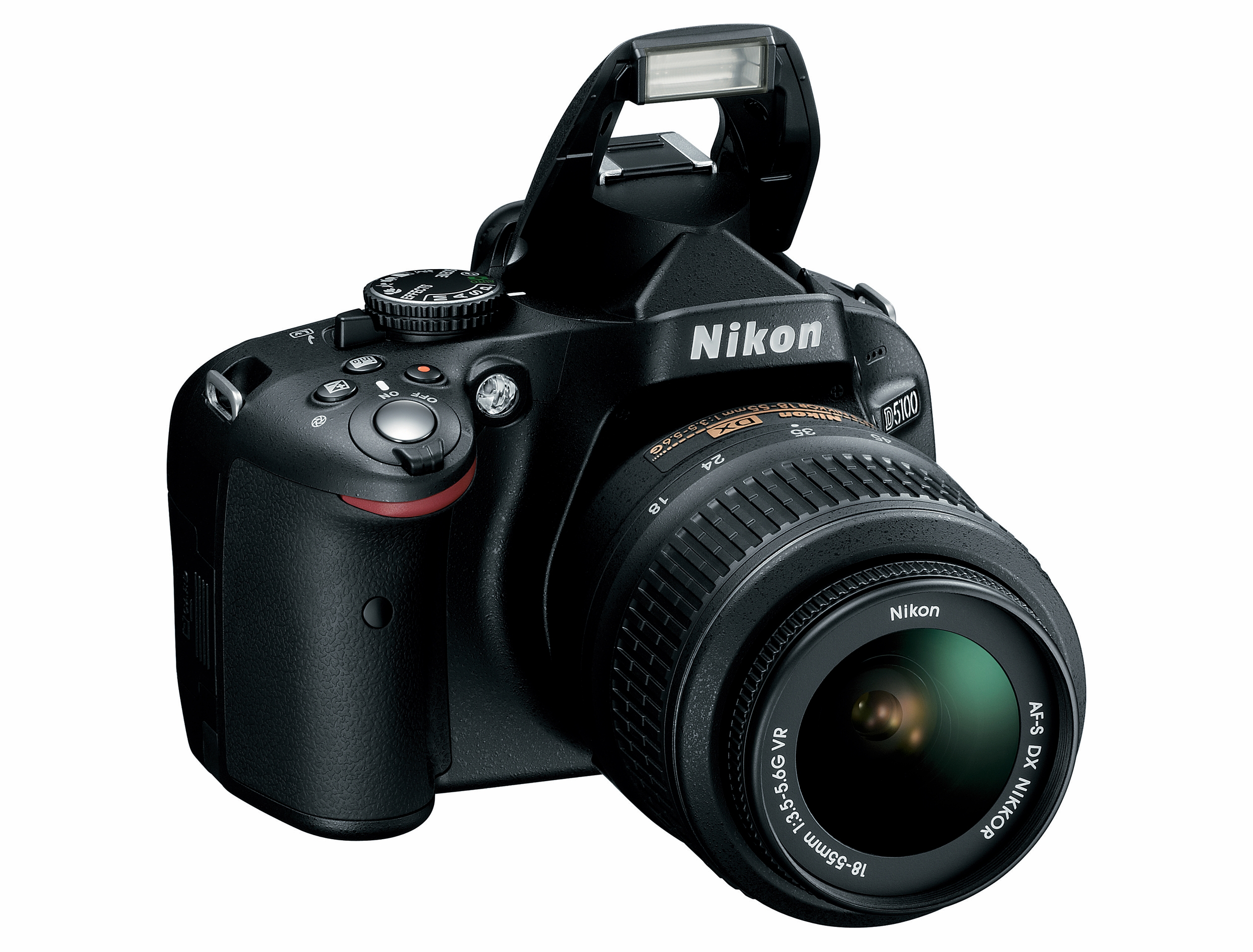 NIKON D5100+18-55mm VR Spiegelreflexkamera, 16,2 Megapixel, 18-55 mm Objektiv (VR), Schwarz