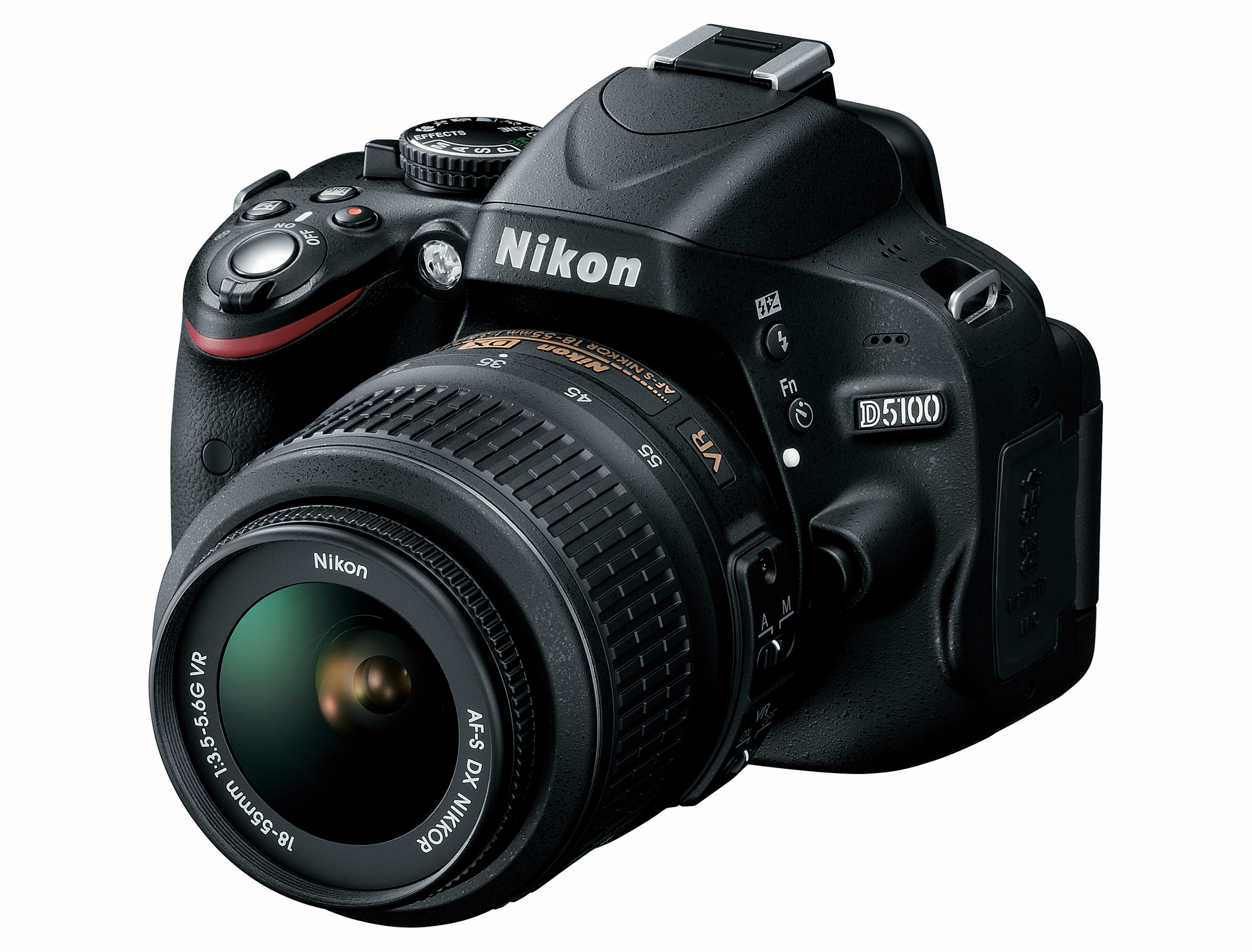 NIKON D5100+18-55mm VR Spiegelreflexkamera, 16,2 Megapixel, 18-55 mm Objektiv (VR), Schwarz