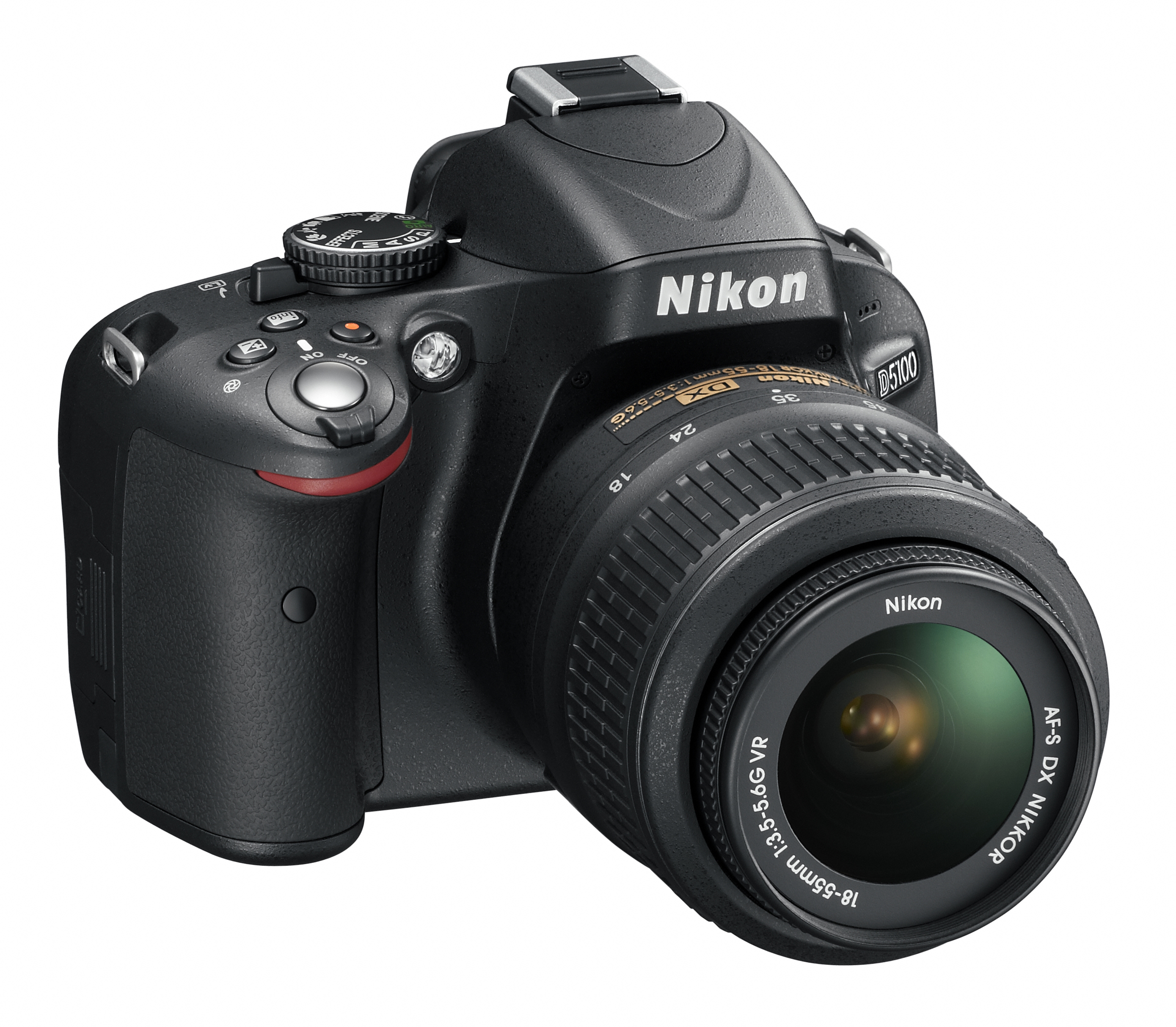 NIKON D5100+18-55mm VR Spiegelreflexkamera, 16,2 Megapixel, 18-55 mm Objektiv (VR), Schwarz