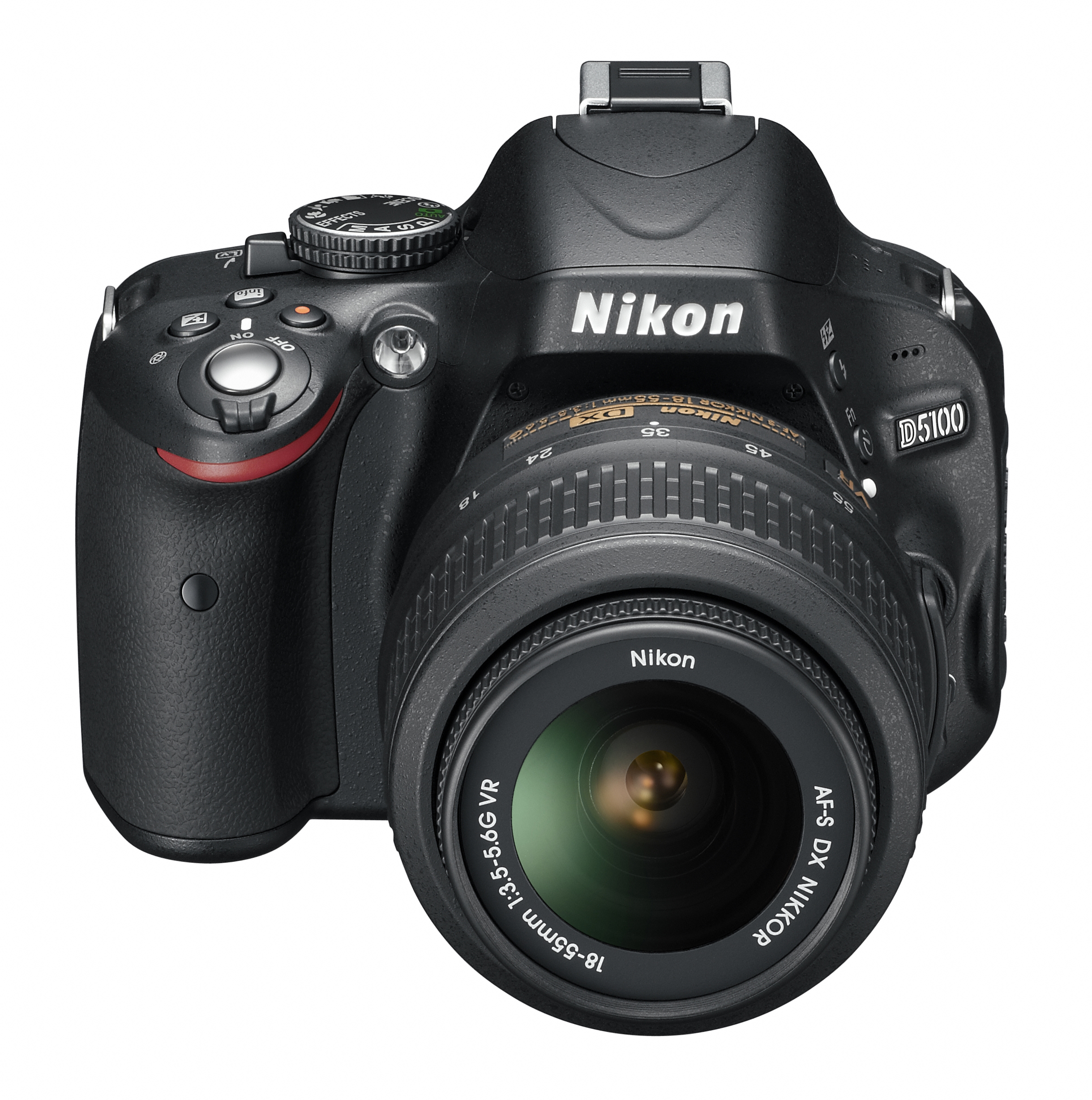 NIKON D5100+18-55mm VR Spiegelreflexkamera, 16,2 Megapixel, 18-55 mm Objektiv (VR), Schwarz