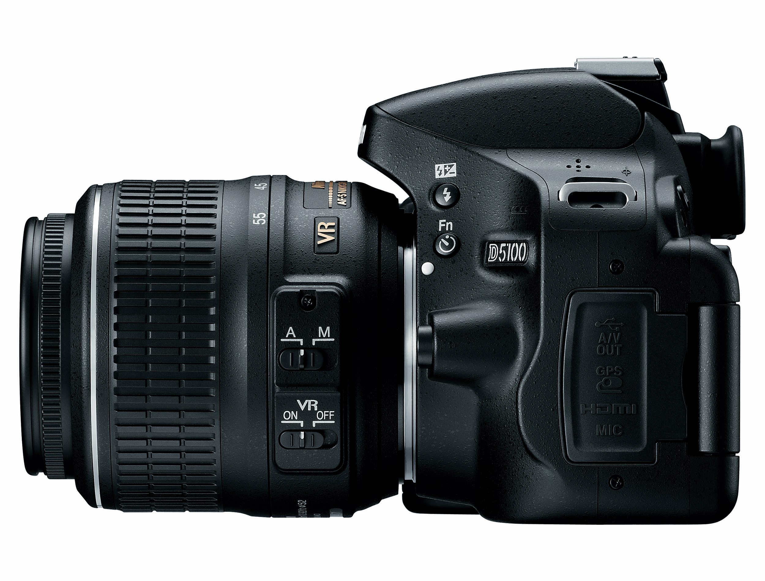 NIKON D5100+18-55mm VR Spiegelreflexkamera, 16,2 Megapixel, 18-55 mm Objektiv (VR), Schwarz