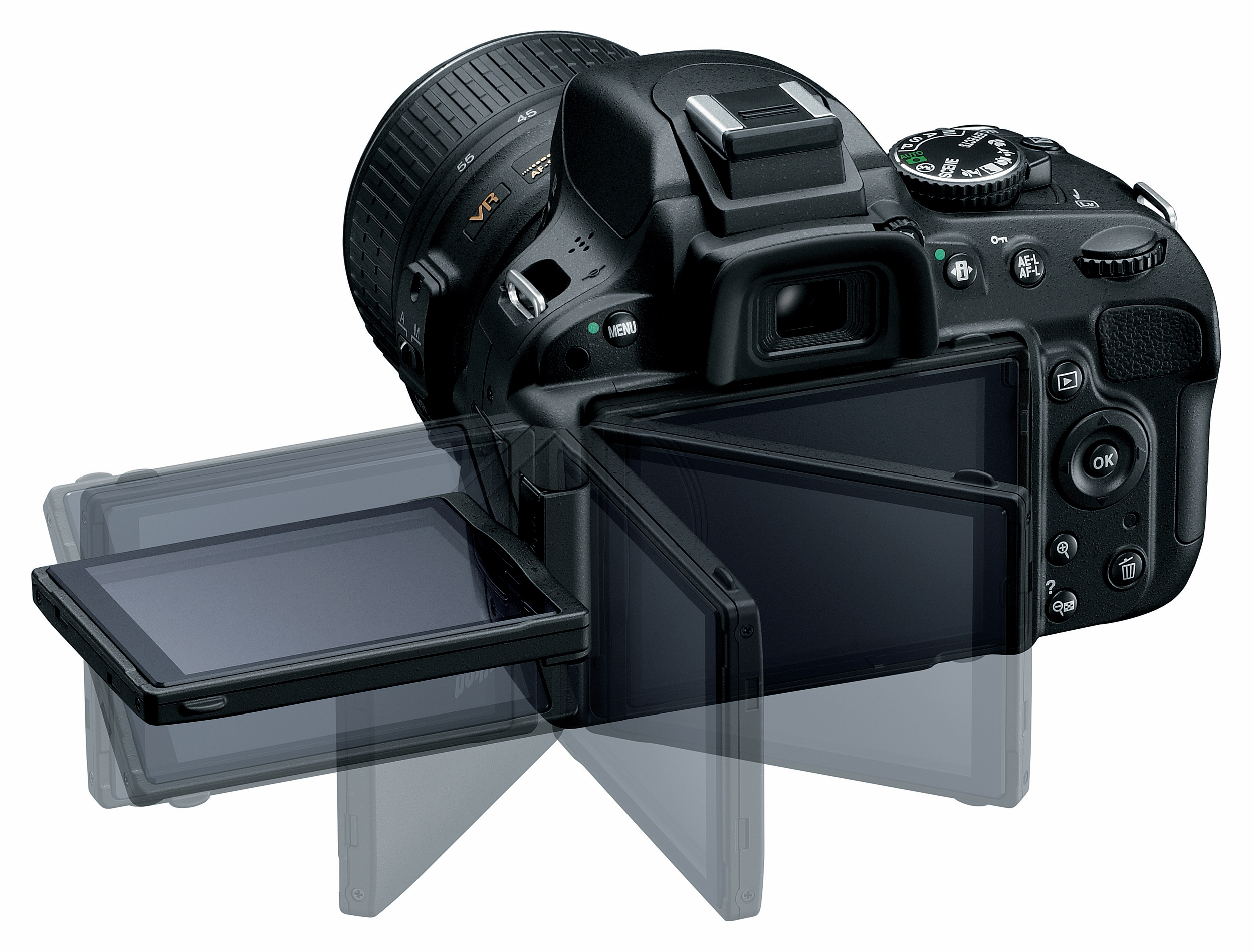 NIKON D5100+18-55mm VR Spiegelreflexkamera, 16,2 Megapixel, 18-55 mm Objektiv (VR), Schwarz