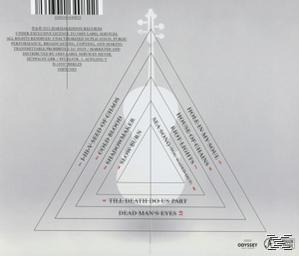 Albumcover mit einem Dreieck-Design und Titeln. Barcode und Text sind ebenfalls vorhanden.