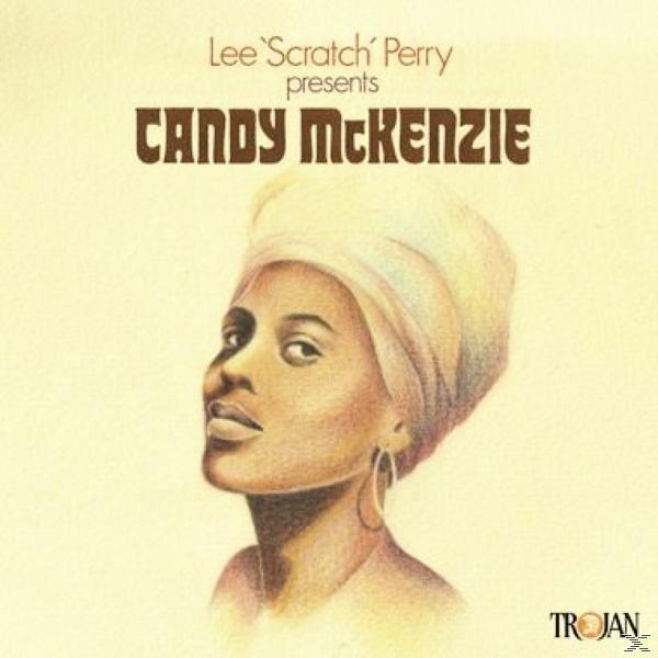 Albumcover von Candy McKenzie. Eine Frau mit Kopftuch. Brauner Text. Cremefarbener Hintergrund.