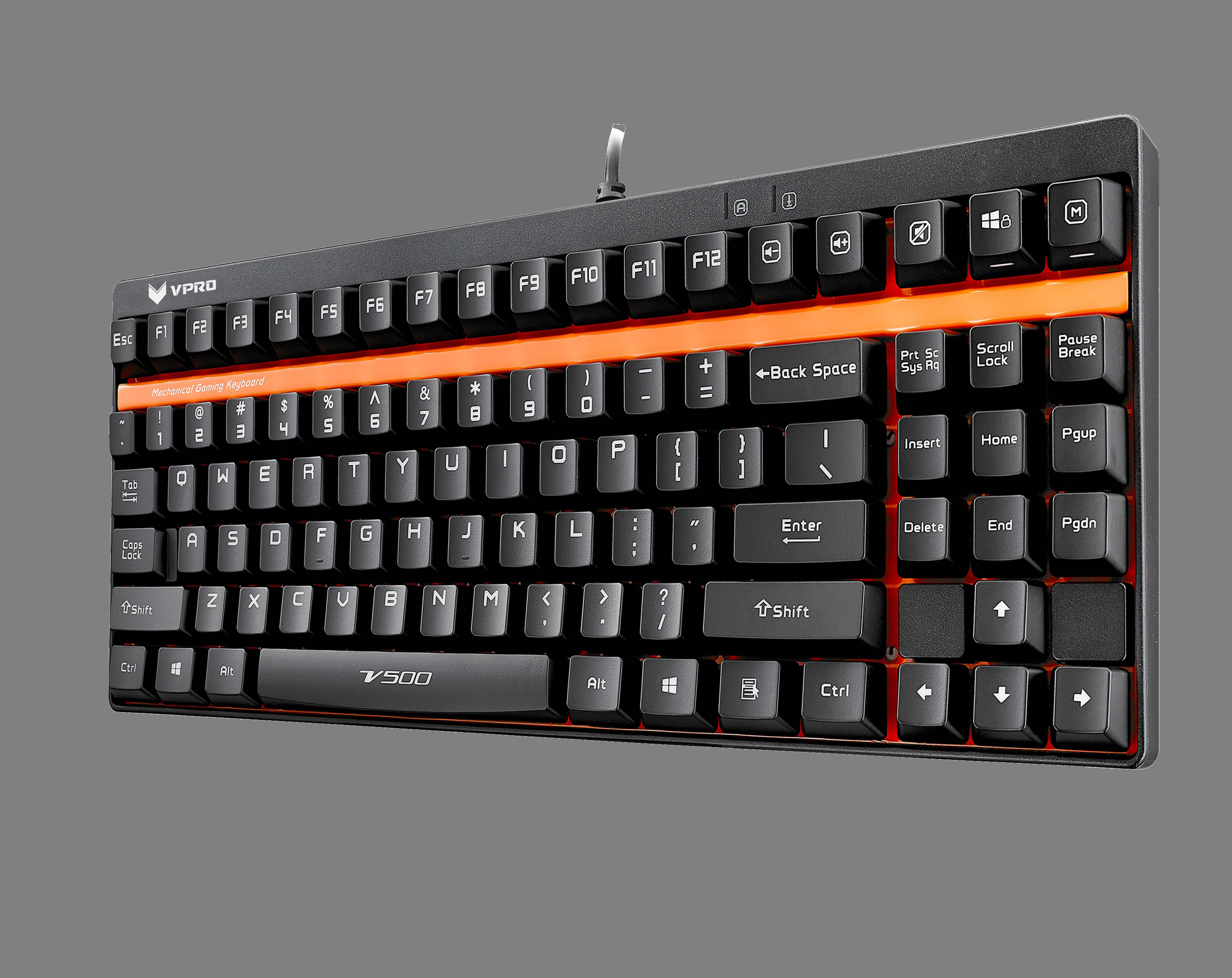 RAPOO V500, Gaming Tastatur, Mechanisch, kabelgebunden, Schwarz