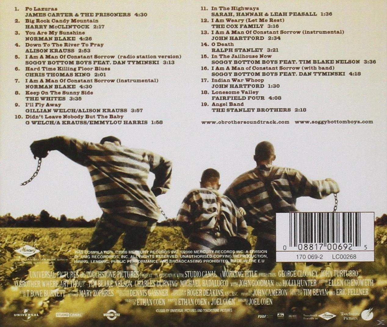 Rückseite einer CD mit Text und Bildern von drei Männern in Gefängniskleidung.