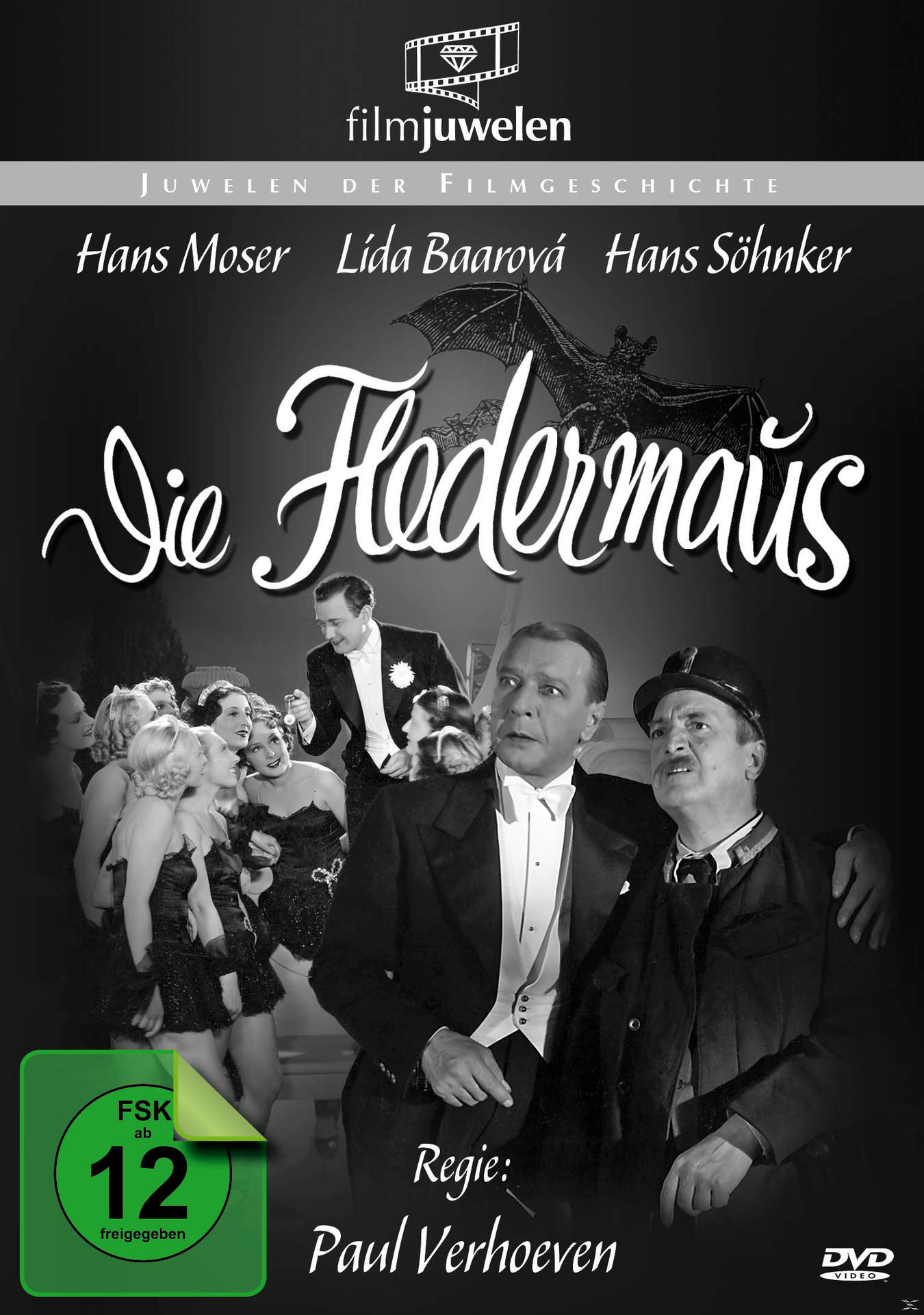 DVD-Cover: Menschen in Anzügen. Titel: Die Fledermaus.