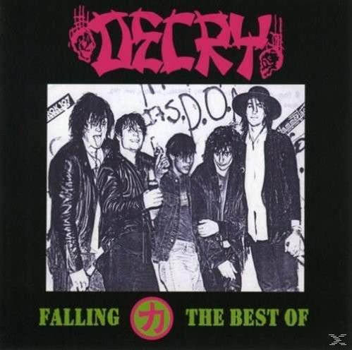 Albumcover einer Band. Text: 'DECRY' oben, 'Falling' und 'The Best Of' unten, mit Bandfoto.