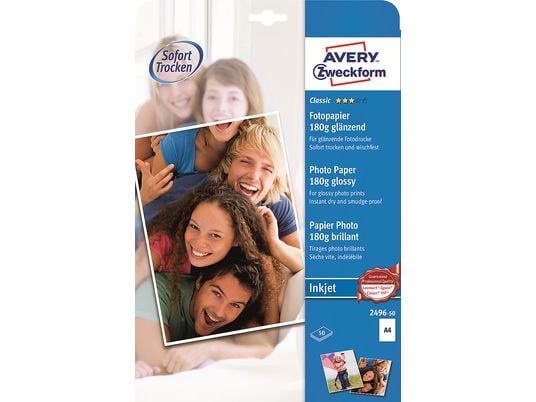 ZWECKFORM Classic Photo Paper Glossy, DIN A4, 180 g/m², 50 feuilles - 