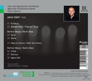 CD-Cover. Text: Chor des Bayerischen Rundfunks, Arvo Pärt, Titelliste. Foto eines Mannes in der oberen rechten Ecke.