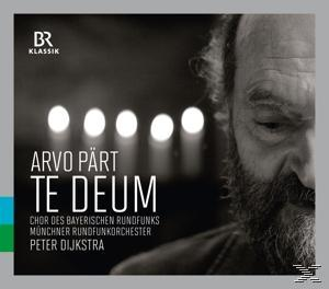 Albumcover. Das Gesicht eines Mannes auf der rechten Seite, mit Text 'Arvo Pärt Te Deum' und Text darunter.