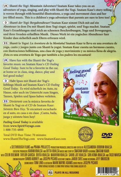 DVD-Cover mit einer Frau, Text: Shanti the Yogi, Feeling Good Today. Blumen und ein Vogel. Grüner Hintergrund.