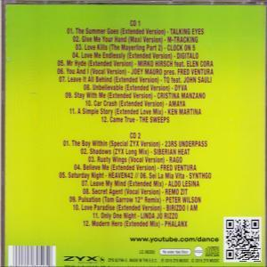 Eine CD-Rückseite mit grünem Hintergrund. Es enthält eine Liste von Songs und Credits.