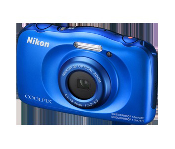 NIKON Coolpix S33  Kompaktkamera Blau, 3x opt. Zoom, TFT-LCD