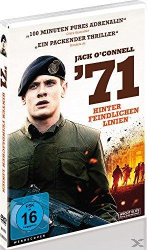 DVD-Hülle. Ein Mann in Uniform sieht ernst aus, mit Text und einer Waffe sichtbar.