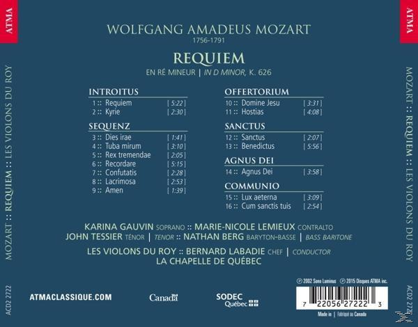 Les Violons Du Roy - Mozart-Requiem  - (CD)