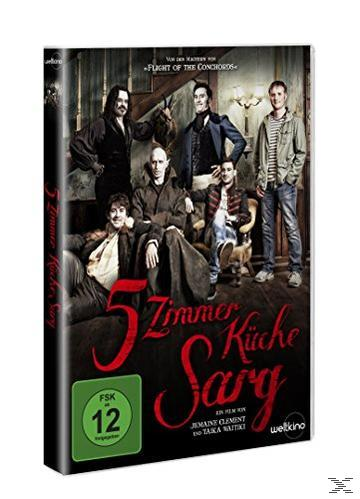 DVD-Cover mit 6 Männern auf dunklem Hintergrund. Der Titel ist rot und grün.