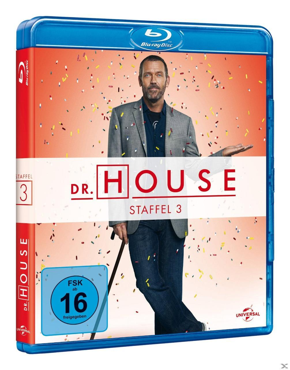 DVD-Cover: Dr. House vor Konfetti-Hintergrund. FSK 16-Rating.