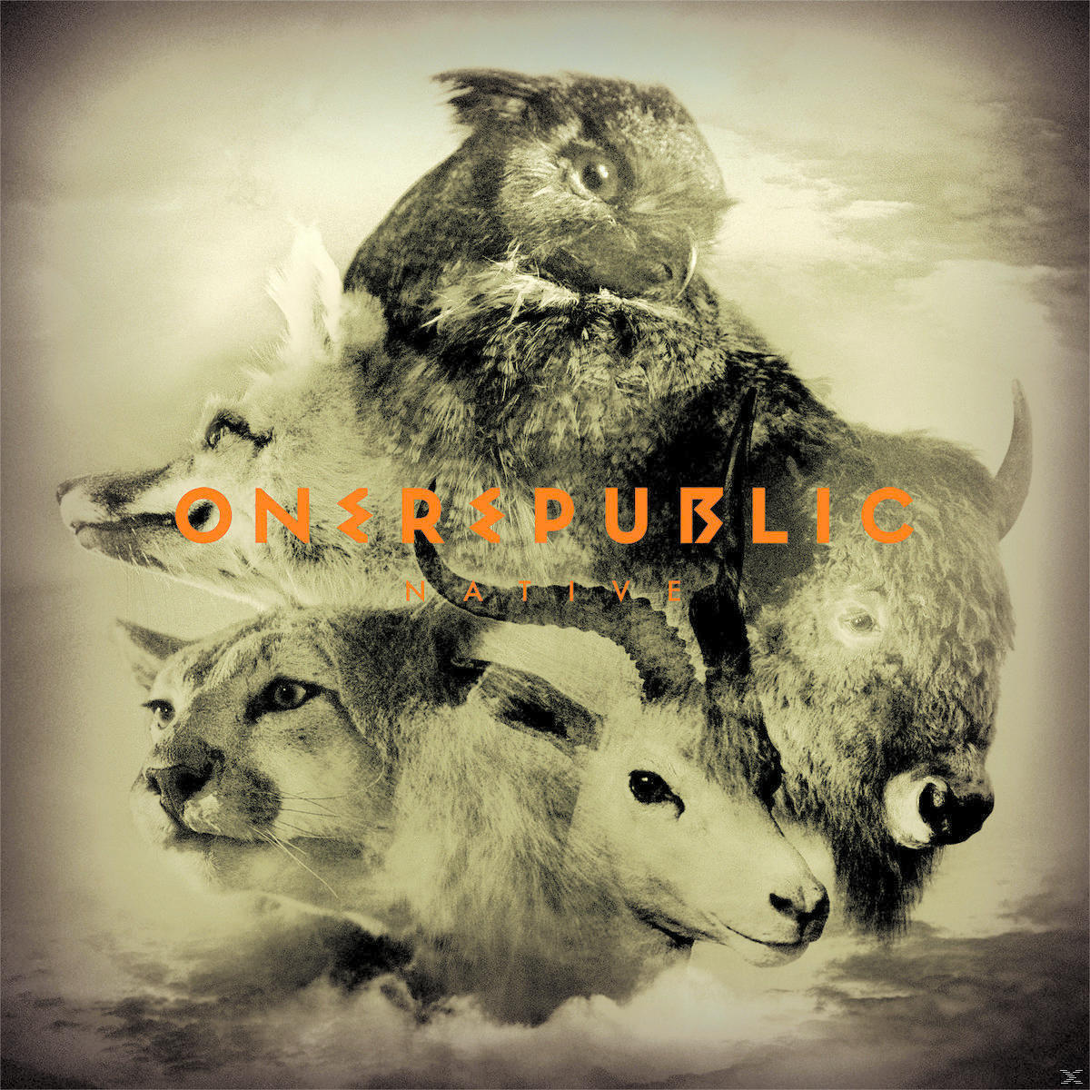 Album borító. Állatok arcainak kollázsa. A zenekar neve: "OneRepublic", az album neve: "Native".