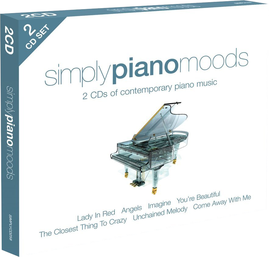 "simply piano moods" című CD-készlet zongoragrafikával és dalszövegekkel.