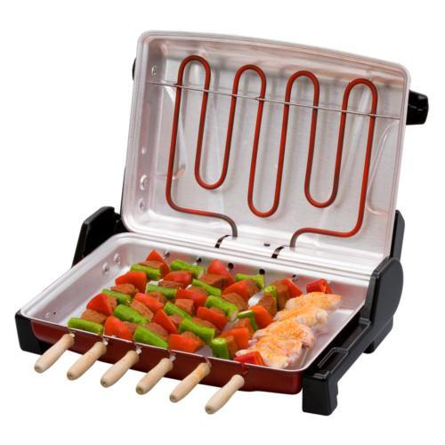 ERA SM-15 Şiş Kebap Kapaklı Dumansız Yıkanabilir Kokusuz Elektrikli Izgara Kırmızı