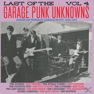 Albumcover. Bandmitglieder stehen vor einem Auto. Text 'Garage Punk Unknowns' oben.