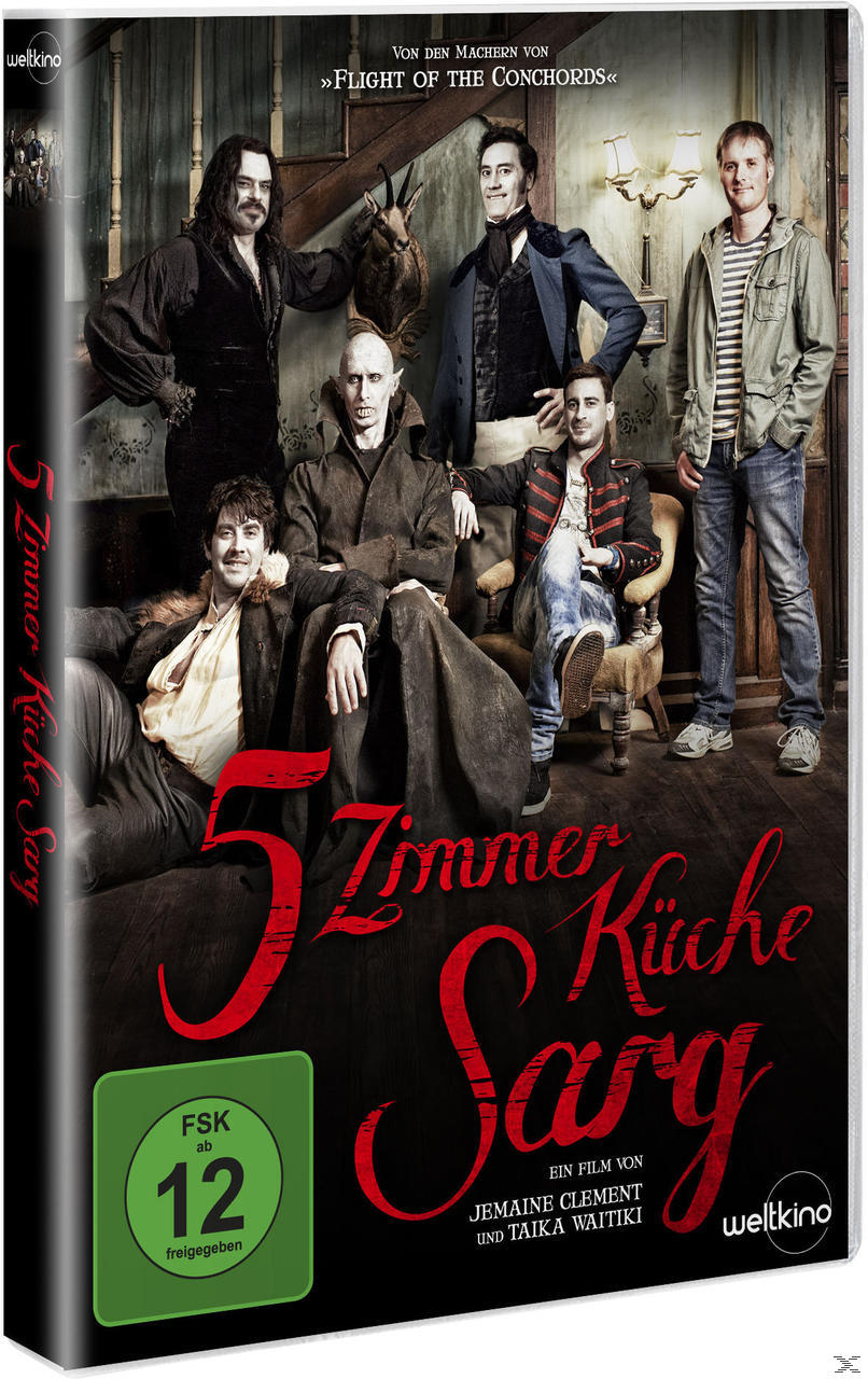 DVD-Hülle mit einer Gruppe von Männern in Kostümen und dem Titel auf Deutsch.