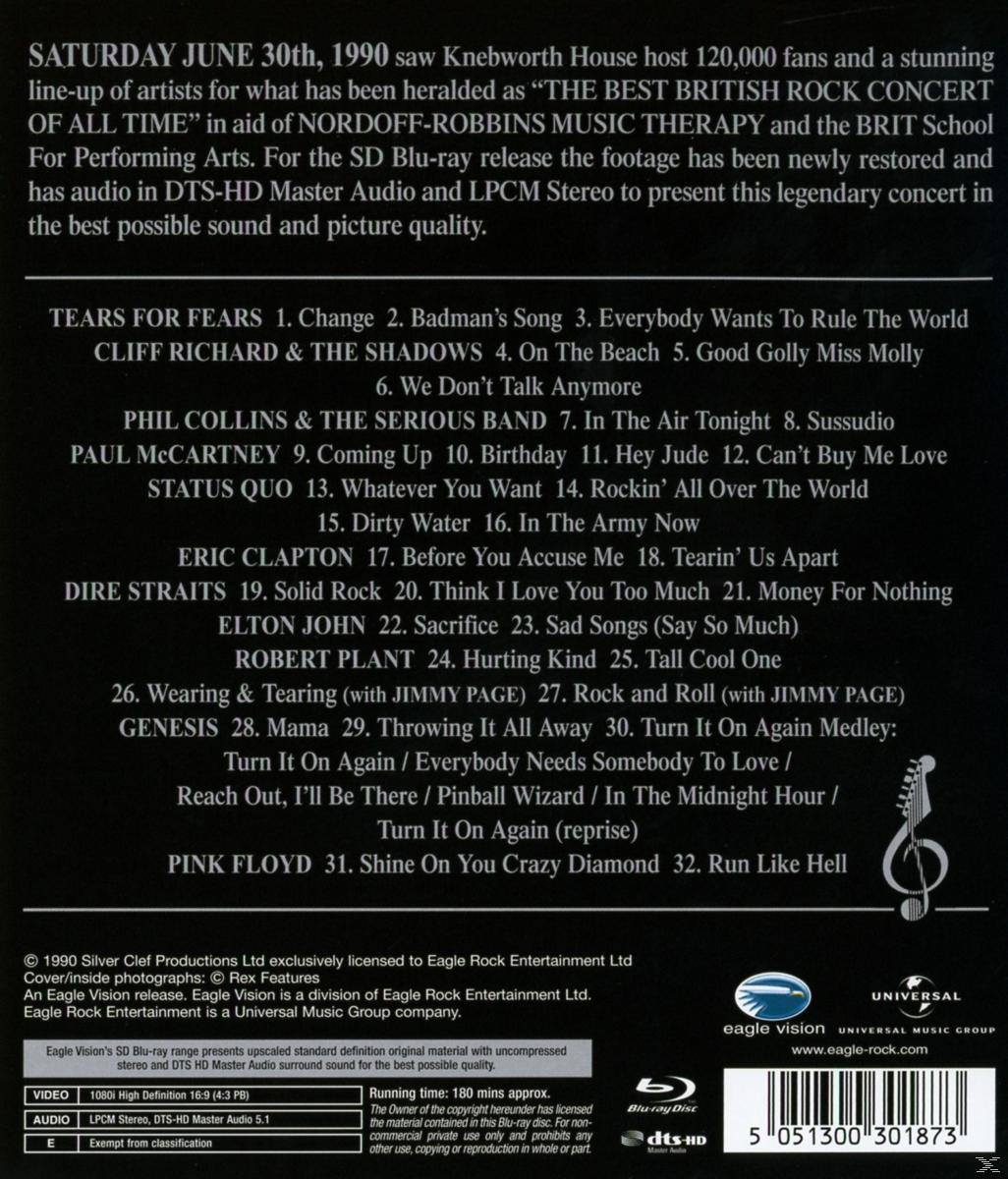 The Best British Rock Concert of All Time DVD-Cover. Mit Künstlern und Titelliste.