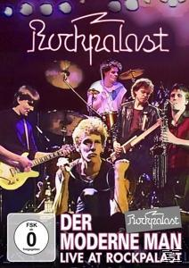 DVD-Cover von 'Der Moderne Man' live im Rockpalast, mit Bandmitgliedern auf der Bühne.