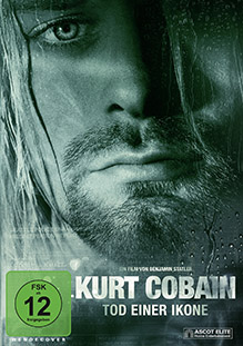 Ein DVD-Cover mit Kurt Cobains Bild und Text.