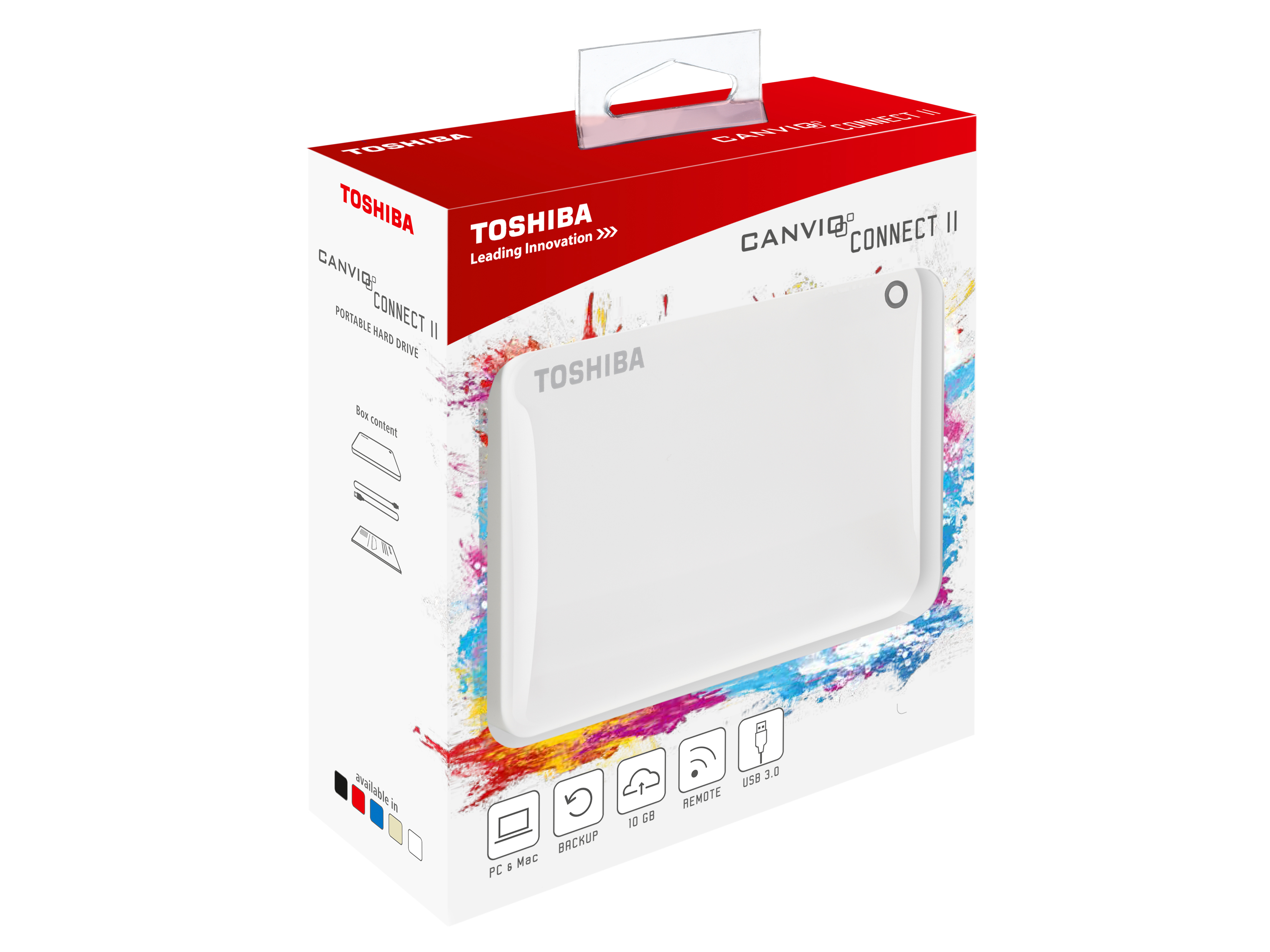 TOSHIBA Canvio Connect II Festplatte, 1 TB HDD, 2,5 Zoll, extern, Weiß